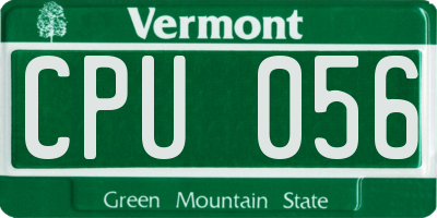 VT license plate CPU056