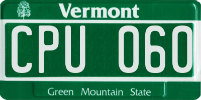 VT license plate CPU060
