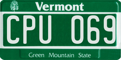VT license plate CPU069