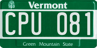 VT license plate CPU081