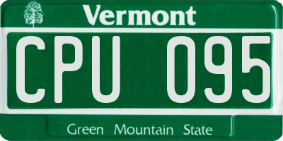 VT license plate CPU095