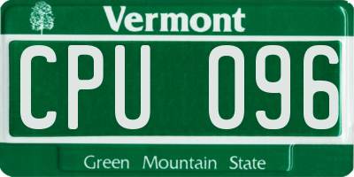 VT license plate CPU096