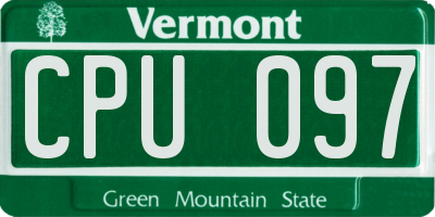 VT license plate CPU097