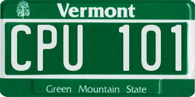 VT license plate CPU101