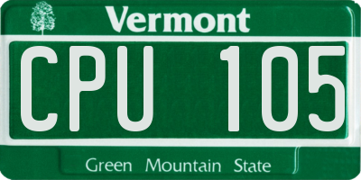 VT license plate CPU105