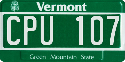 VT license plate CPU107