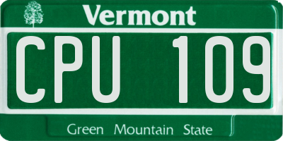 VT license plate CPU109