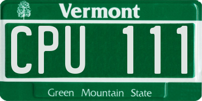 VT license plate CPU111