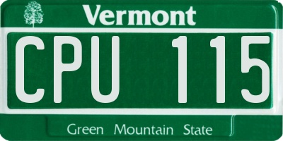 VT license plate CPU115
