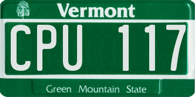 VT license plate CPU117