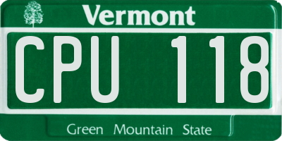 VT license plate CPU118