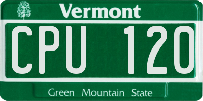 VT license plate CPU120