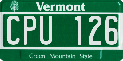 VT license plate CPU126