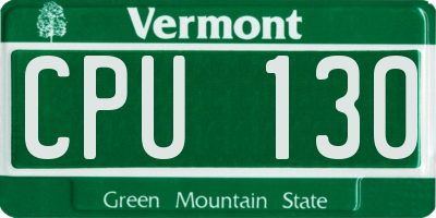 VT license plate CPU130