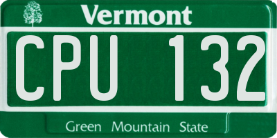 VT license plate CPU132