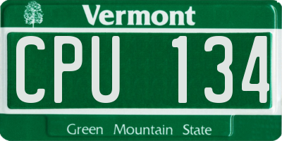 VT license plate CPU134