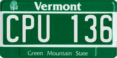 VT license plate CPU136