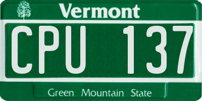 VT license plate CPU137