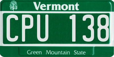 VT license plate CPU138