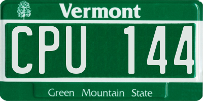 VT license plate CPU144