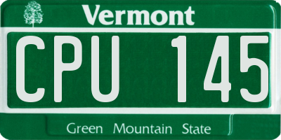 VT license plate CPU145
