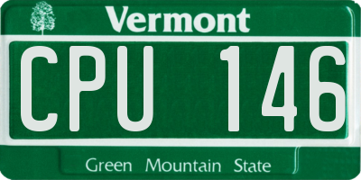 VT license plate CPU146
