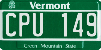 VT license plate CPU149