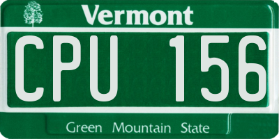 VT license plate CPU156