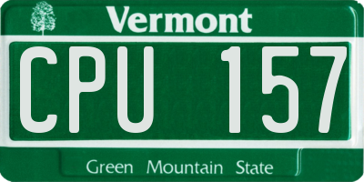 VT license plate CPU157
