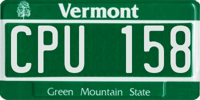 VT license plate CPU158
