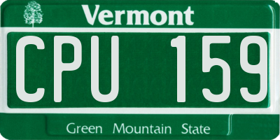 VT license plate CPU159