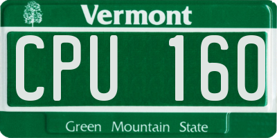 VT license plate CPU160
