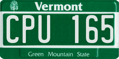 VT license plate CPU165