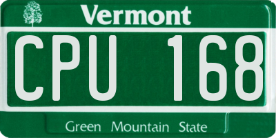 VT license plate CPU168