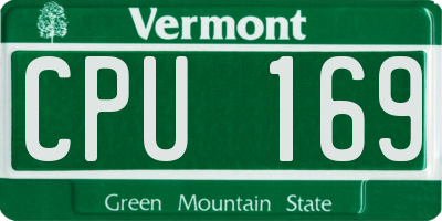 VT license plate CPU169