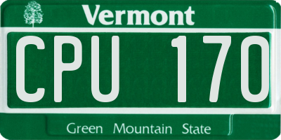 VT license plate CPU170
