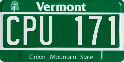 VT license plate CPU171
