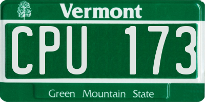 VT license plate CPU173