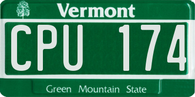 VT license plate CPU174