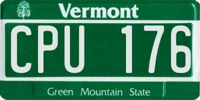 VT license plate CPU176