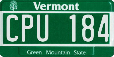 VT license plate CPU184