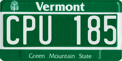 VT license plate CPU185