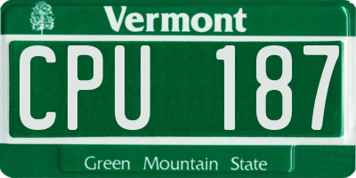 VT license plate CPU187