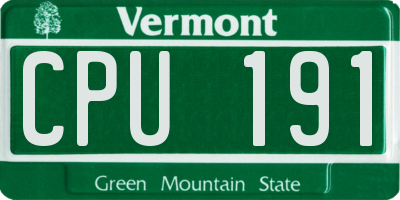 VT license plate CPU191