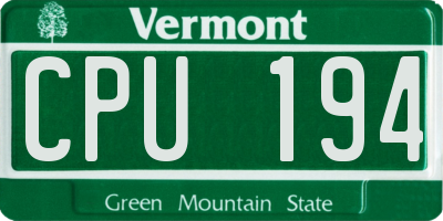 VT license plate CPU194