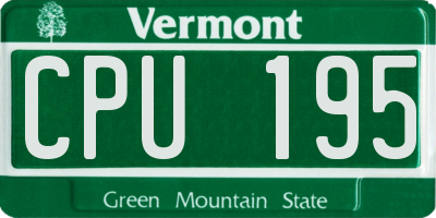 VT license plate CPU195
