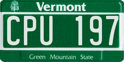 VT license plate CPU197