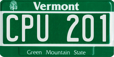 VT license plate CPU201