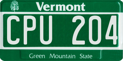 VT license plate CPU204
