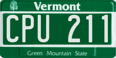 VT license plate CPU211